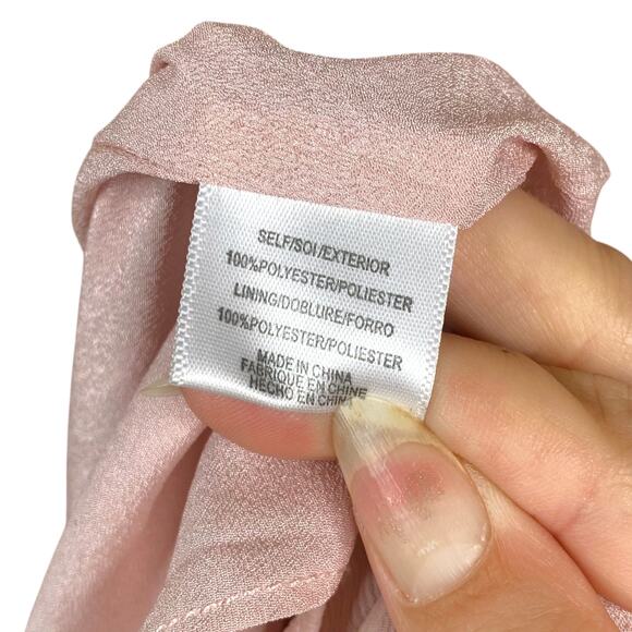 Wayf Elise Pink Stripe Ruffle Cold Shoulder Wrap Dress SZ XS - Picture 10 of 10